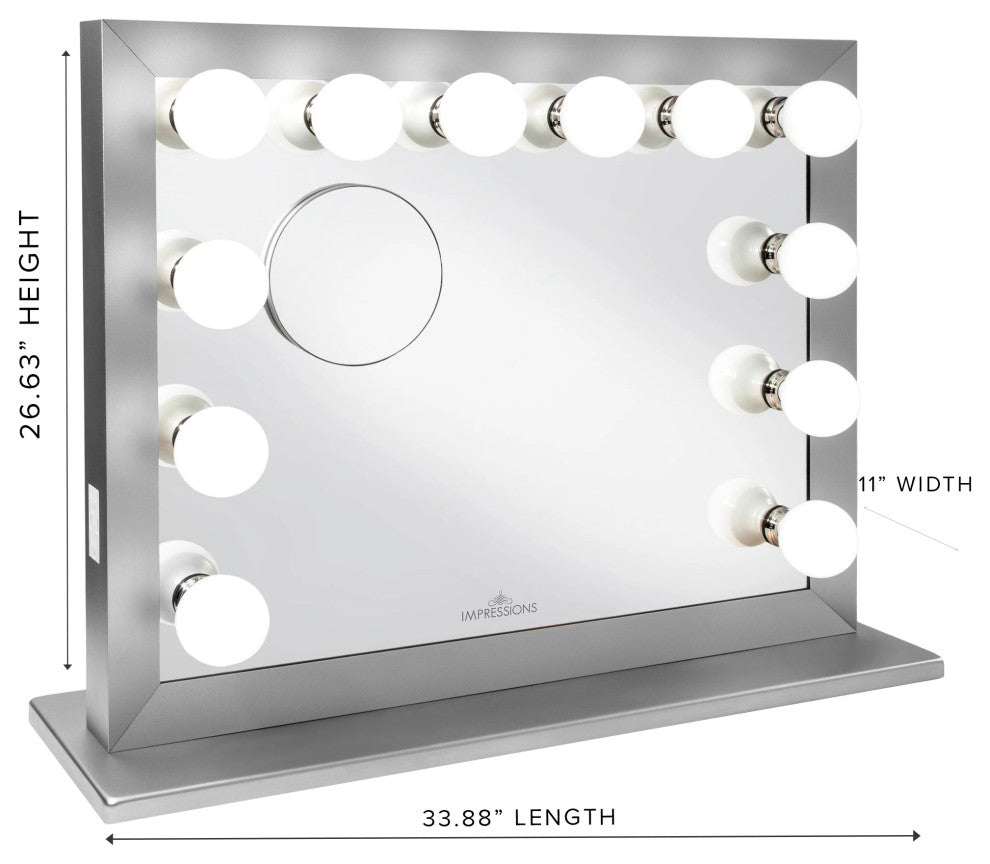 Starlight Plus Makeup Vanity Mirror, Silver, Non-Bt