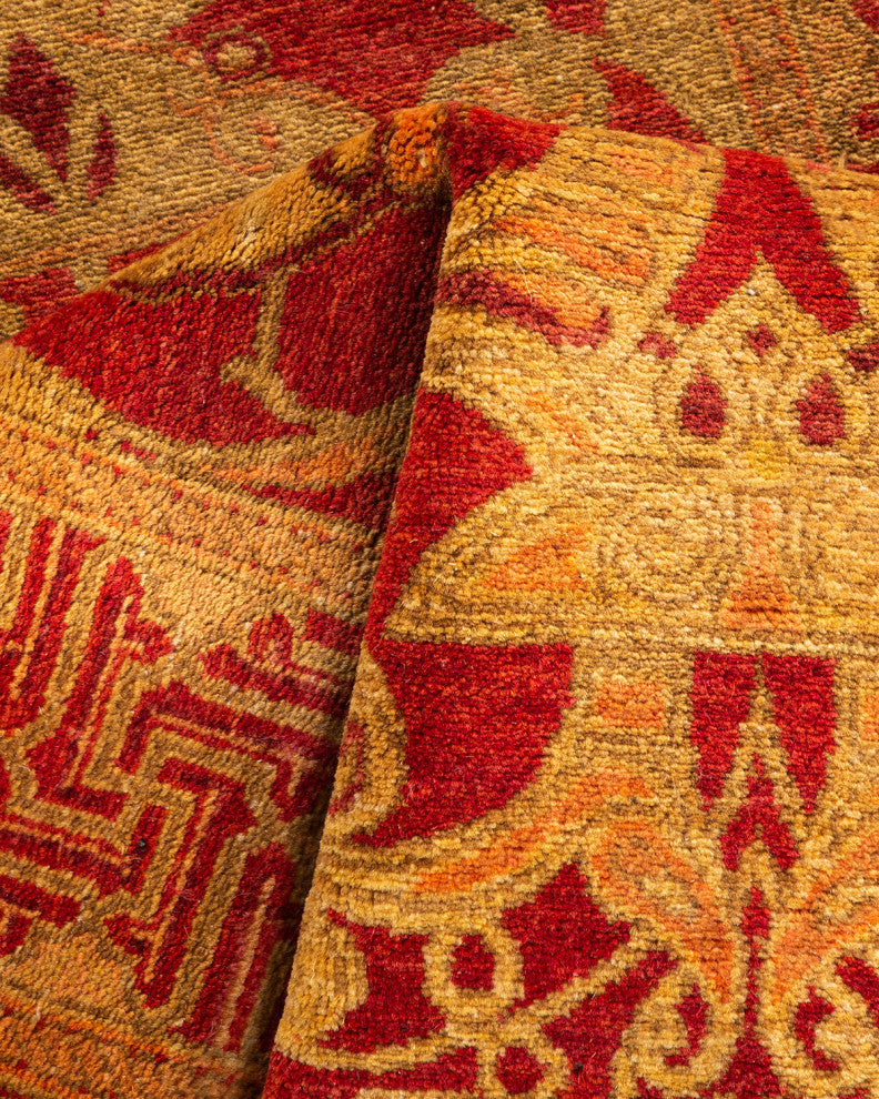 Mogul, One-of-a-Kind Hand-Knotted Area Rug Orange, 2'7"x12'10"