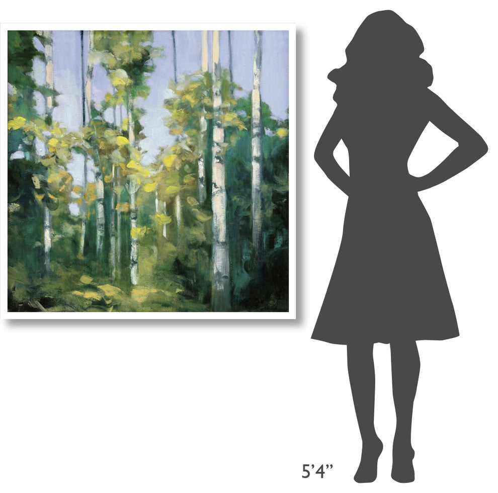 "Birches" Digital Paper Print by Julia Purinton, 42"x42"