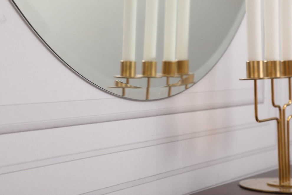 Gwen Round Mirror, 36", Clear