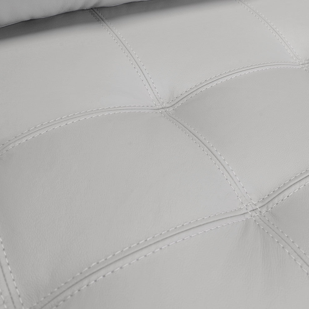 Contemporary Sofa, Oversized Padded Seat & Back With Bolster Pillows, Dove Grey