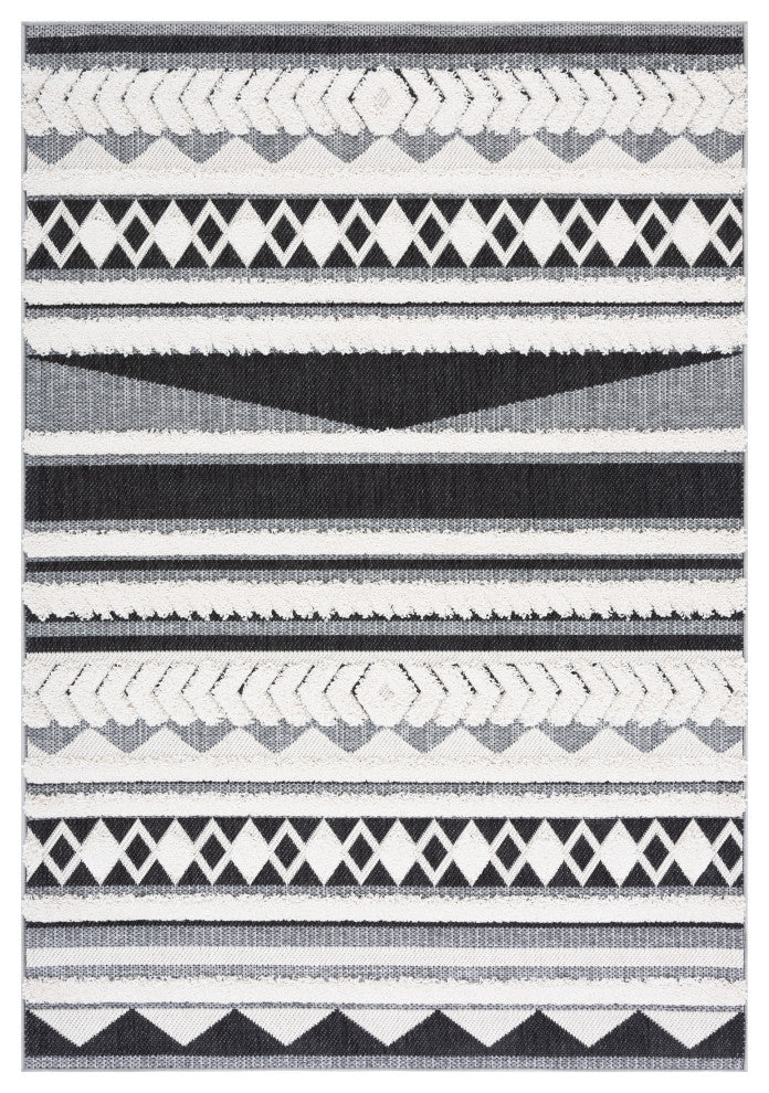 Safavieh Cottage Collection COT204A Rug, Ivory/Black, 8' X 10'