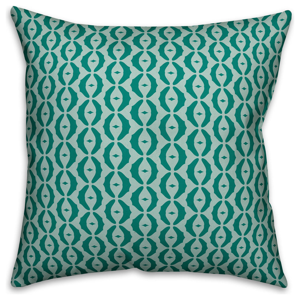 Oval Pattern, Blue Throw Pillow Cover, 18"x18"
