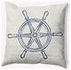 18x18" Large Ship Wheel Nautical Decorative Indoor Pillow, Nautical Blue