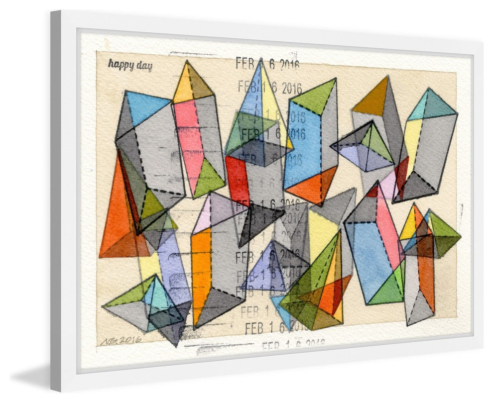 Marmont Hill, "Happy Day" by Nikki Galapon Framed Painting Print, 36x24
