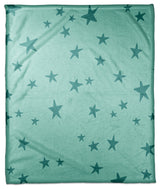 Green Stars Pattern 50x60 Coral Fleece Blanket