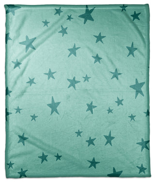 Green Stars Pattern 50x60 Coral Fleece Blanket