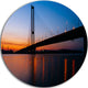 Southern Bridge Panorama In Kiev, Cityscape Disc Metal Wall Art, 36"