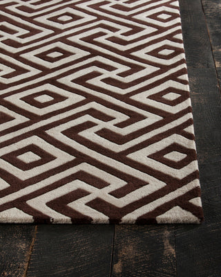Davin Contemporary Area Rug, Brown and Cream, 7'x10'