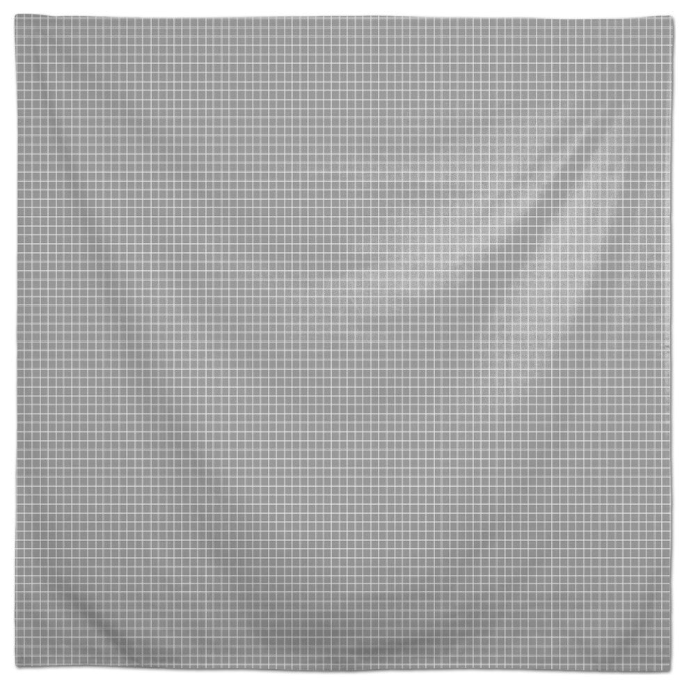 White Lines on Gray 58x58 Tablecloth
