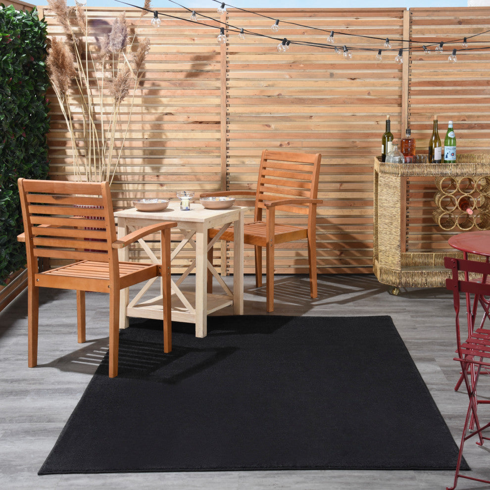 Nourison Essentials 5' x 7' Black Outdoor Area Rug
