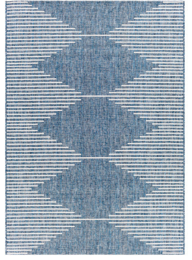 Surya Eagean EAG-2350 7'10" Square Rug, Bright Blue/Navy/Pale Blue/White