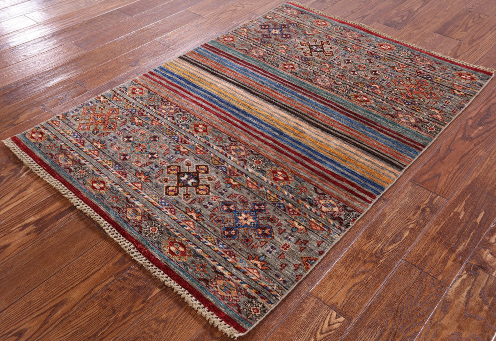 Khorjin Super Kazak Handmade Rug 3' 5" X 4' 11" Q7462