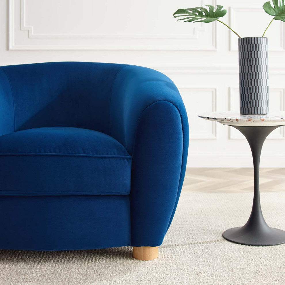 Abundant Performance Velvet Armchair Navy