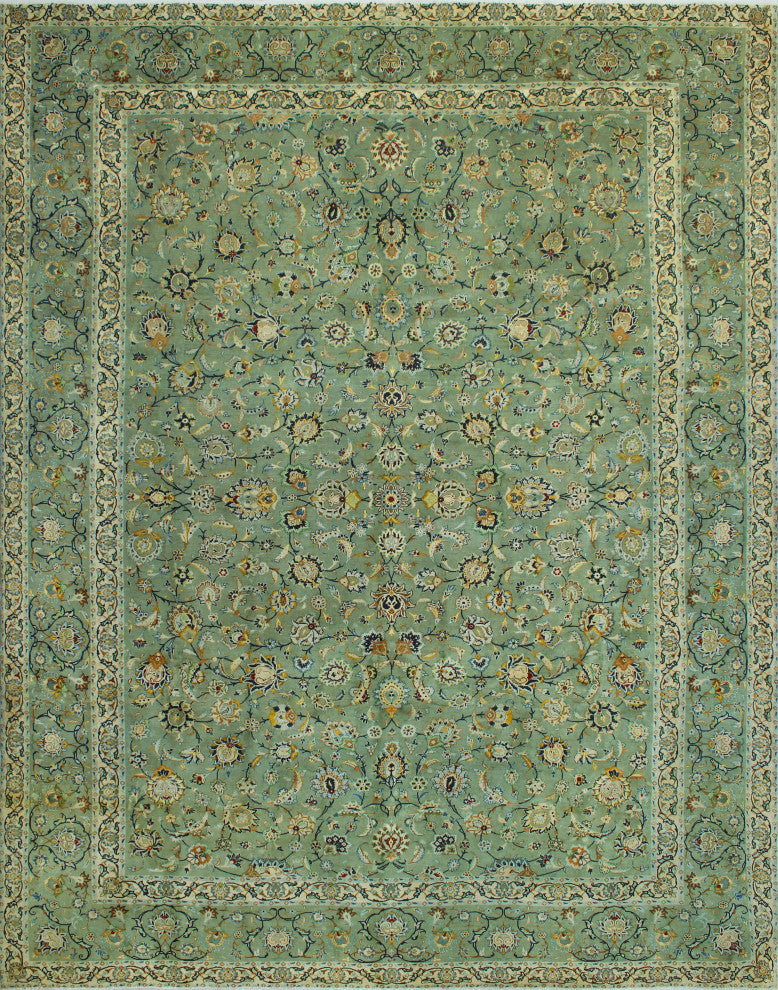 Super Vintage Distressed Calvert Lt. Green/Red Rug, 10'2 x 13'0