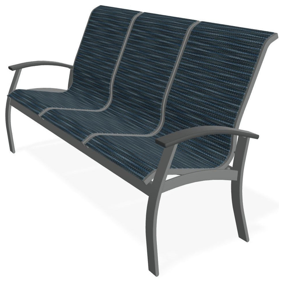 Belle Isle Sling 3-Seat Outdoor Sofa, Nimbus Ocean/Graphite