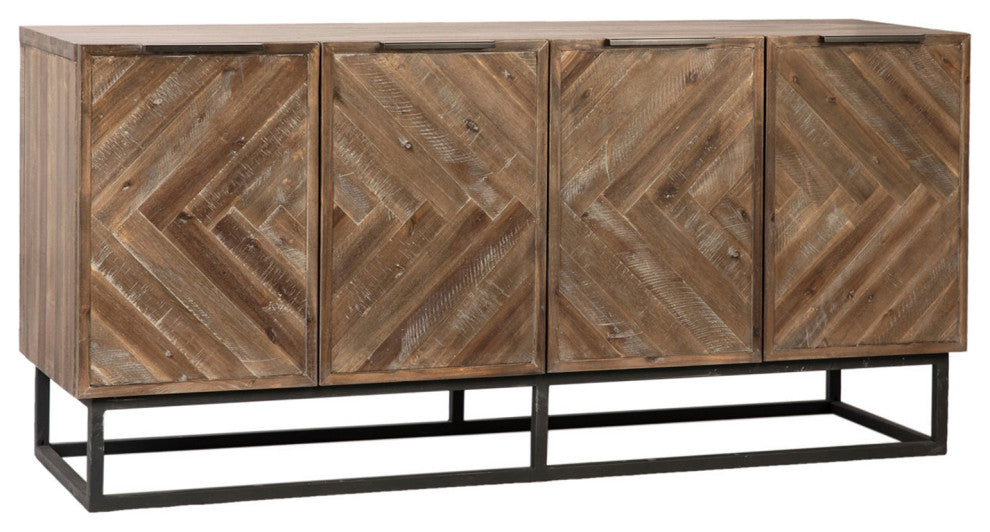 Salvaged Wood Herringbone Sideboard