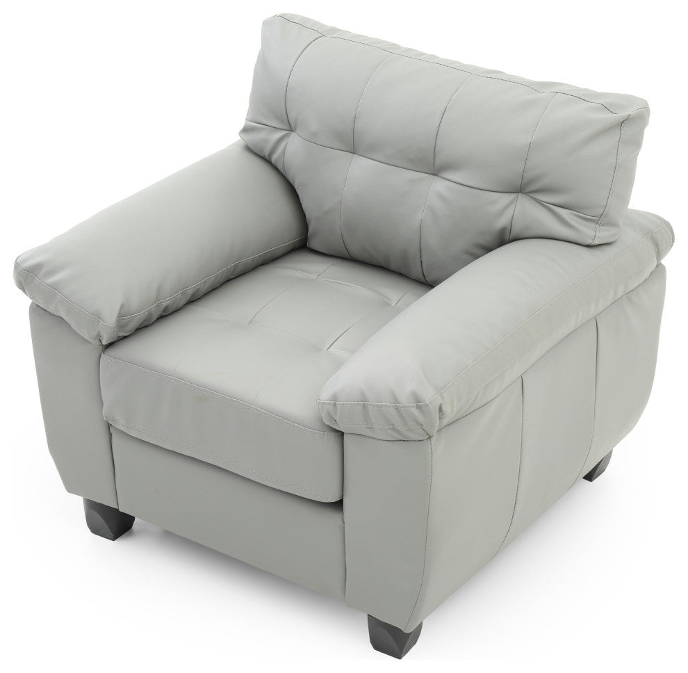 Paulden Faux Leather Chair, Gray