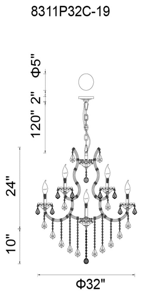 Maria Theresa 19 Light Up Chandelier With Chrome Finish