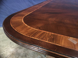 Multi-Banded Mahogany Georgian Dining Table by Leighton Hall
