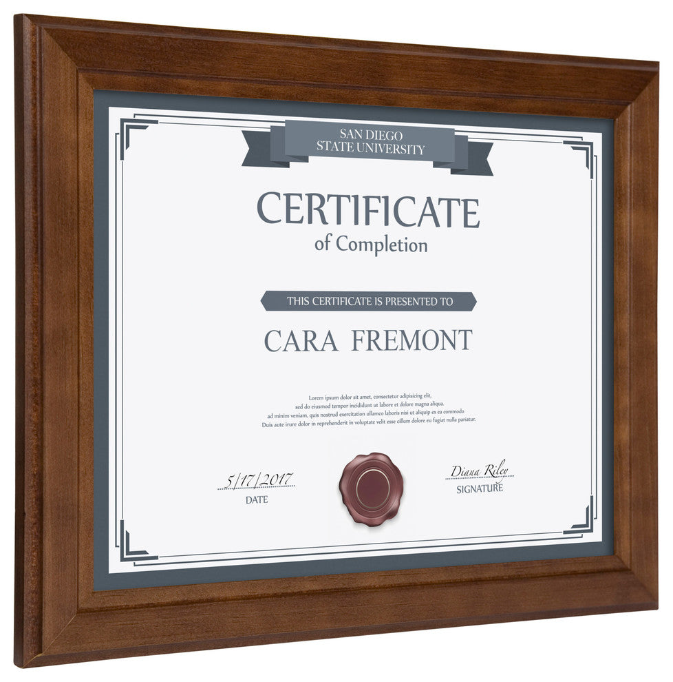 Kieva Solid Wood Picture Frame Set, Black 4x6, Brown, 8.5x11
