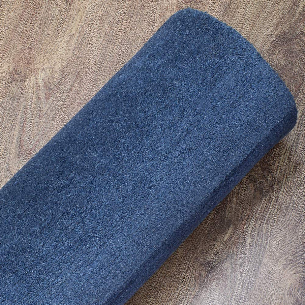 HAND KNOTTED LOOM WOOL ECO-FRIENDLY AREA RUGS-Rectangle,Blue,Contemporary, [Rectangle] 6'x9'