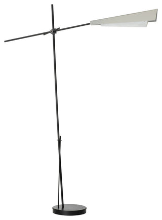 Vertex Floor Lamp, Black Finish, Sterling Accent