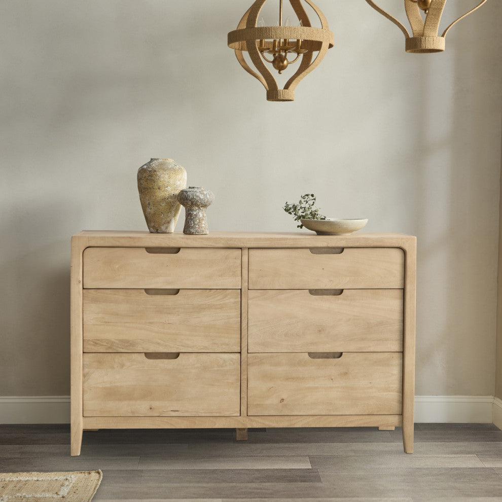 Laguna 6-Drawer Mango Wood Dresser