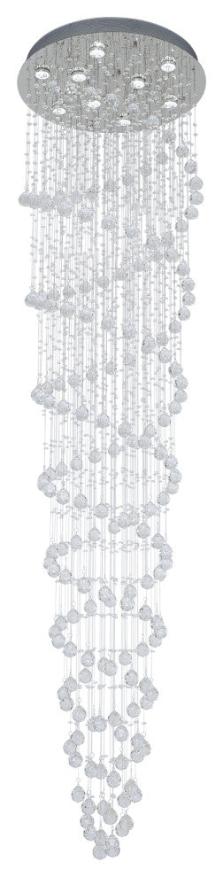 Clear Crystal Flushmount Chrome Frame Spiral Light Fixture