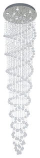 Clear Crystal Flushmount Chrome Frame Spiral Light Fixture