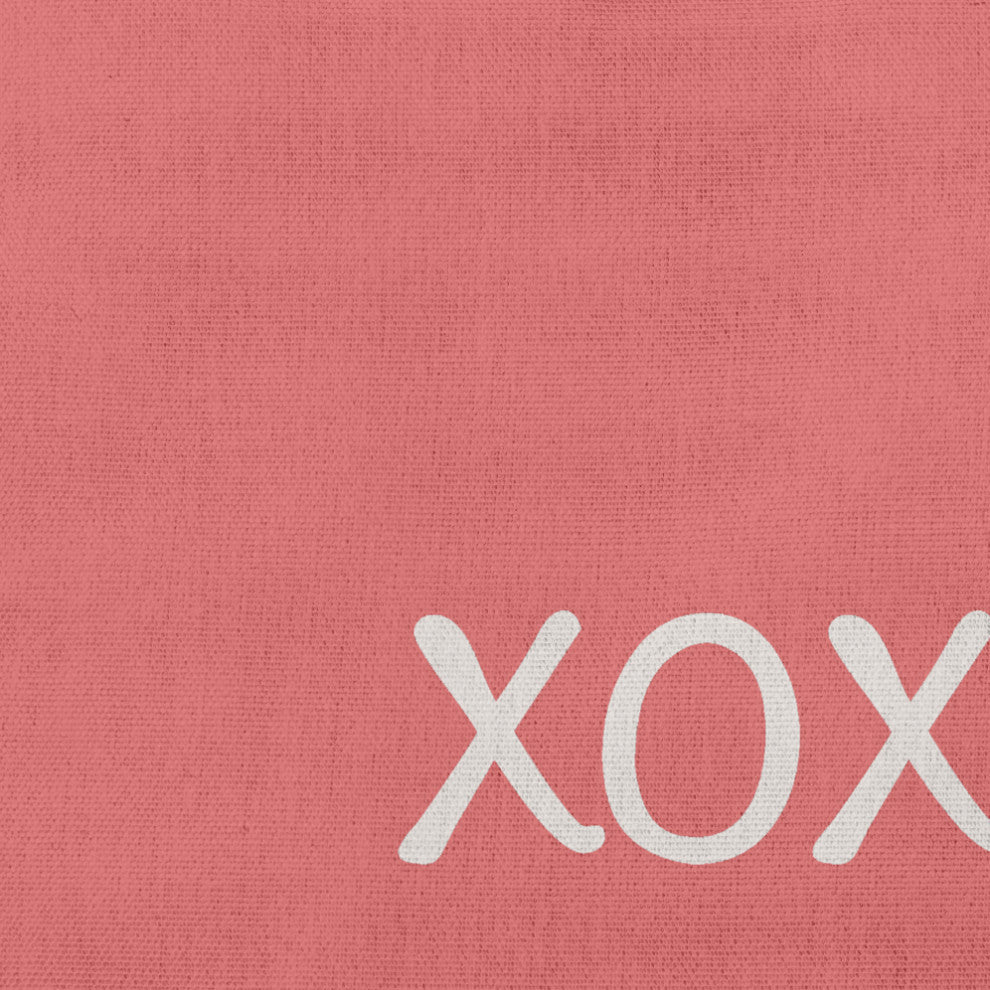 XOXO Valentines Decorative Throw Pillow, Coral, 18"x18"