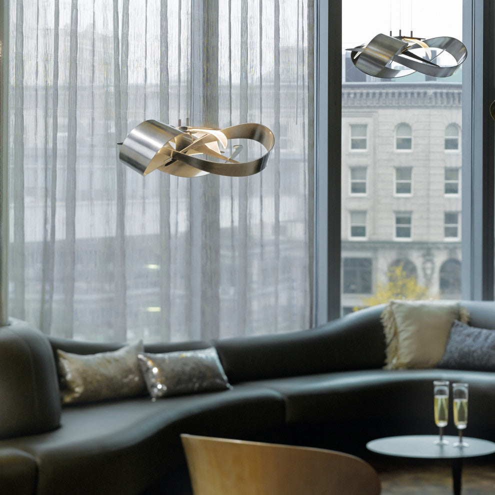 Flux LED Pendant, Sterling Finish, Standard Overall Height