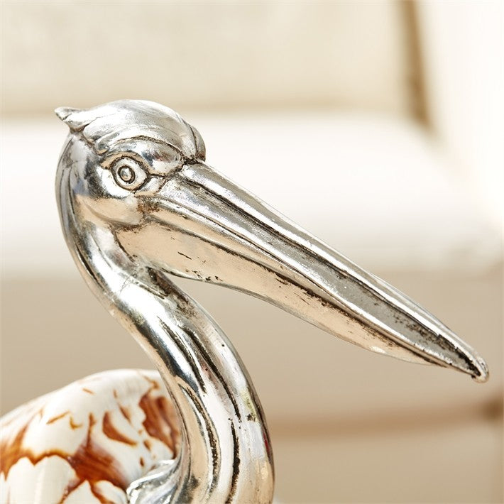 Tozai Shell Sculpture Pelicans, 2-Piece Set