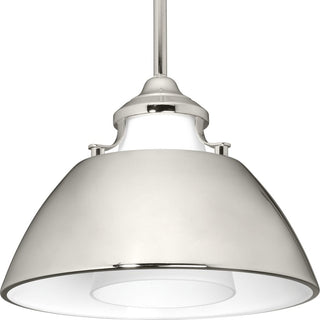 Carbon 1-Light Pendant with Metal Shade, 11"