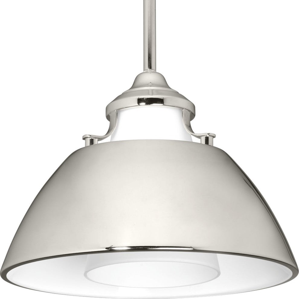 Carbon 1-Light Pendant with Metal Shade, 11"