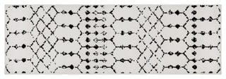 Geometric Bohemian Low Pile Rug, Ivory and Black -26