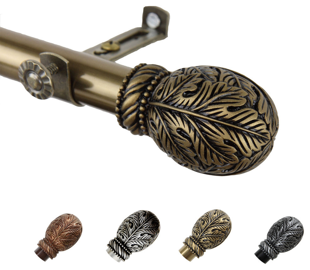 Verdant 13/16" Diameter Curtain Rod, Antique Brass, 18-28"