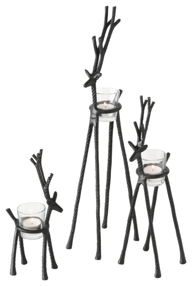3 Piece Alpine Deer Tea Light Holders