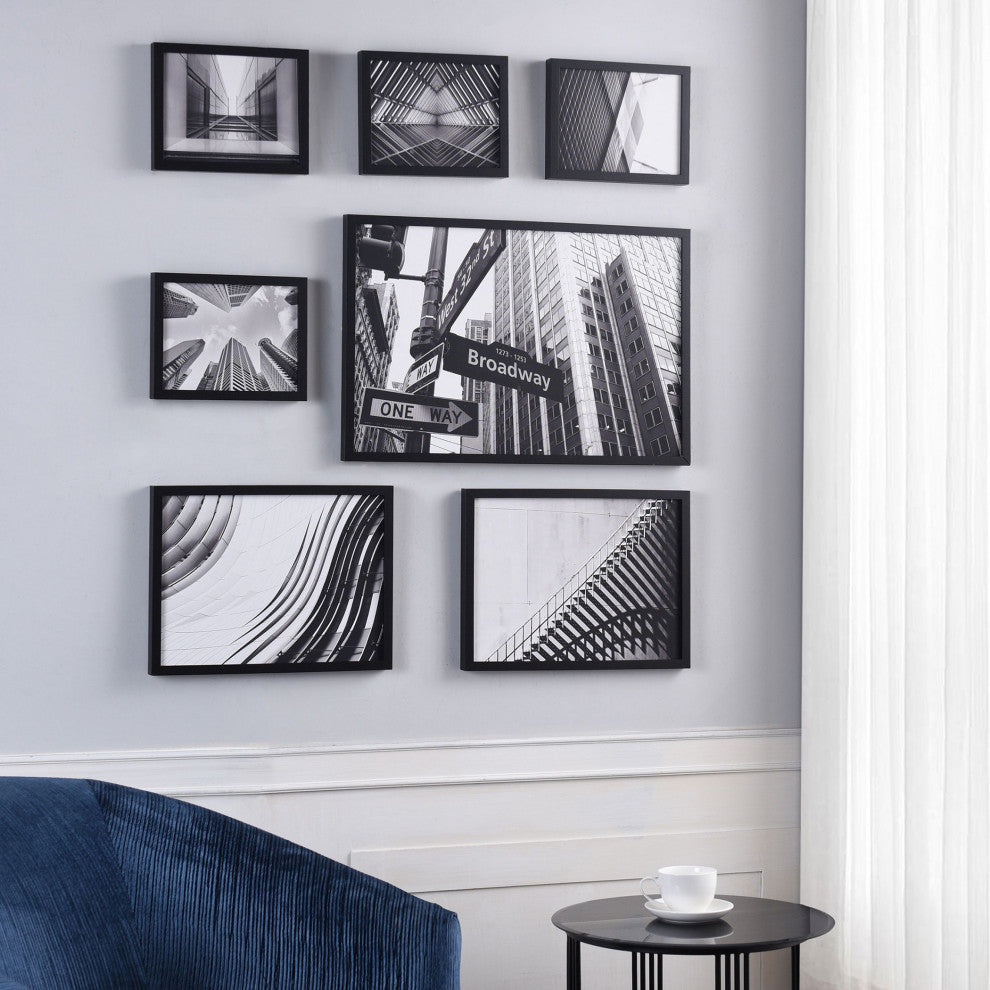 Cityscape Set Framed Art, 16"Wx24"H1"D Set of 7