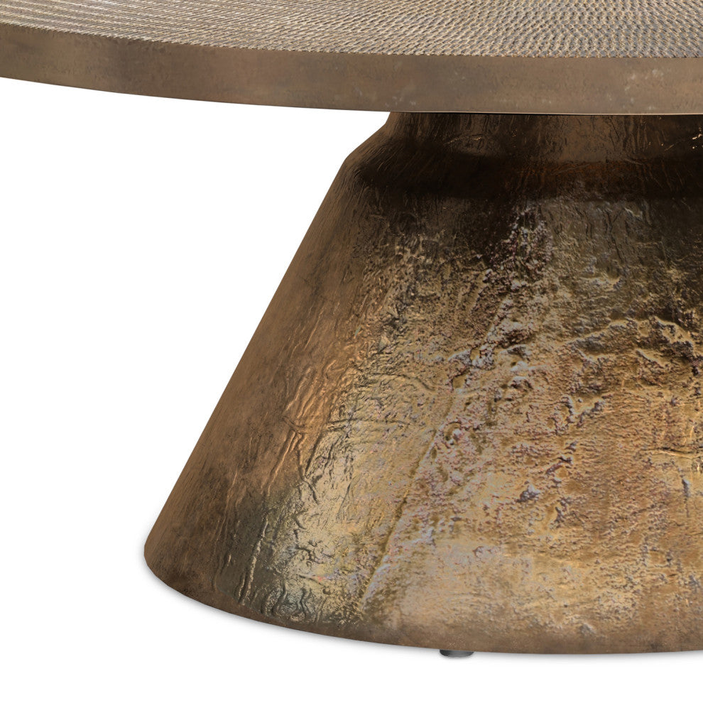 Michelle Cast Aluminum Coffee Table, Vintage Brass