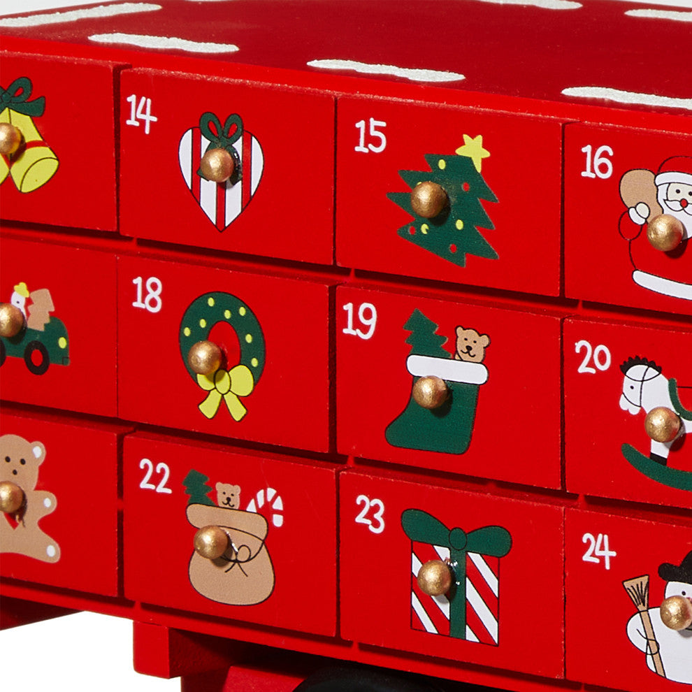 14.5"L Wooden Christmas Truck Countdown