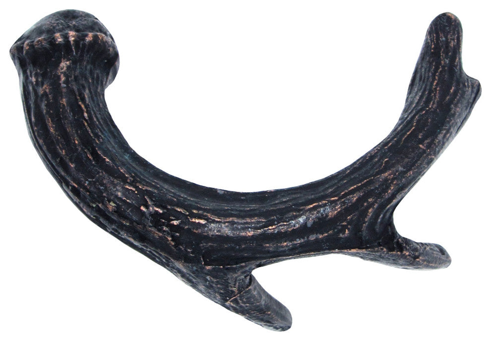 Antler Left Facing Cabinet Pull, Oil Rubbed Bronze