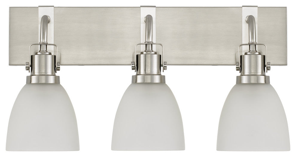 Edison 3-Light Brushed Nickel Finish Vanity Light 6.5"x20.5"x 10.5"