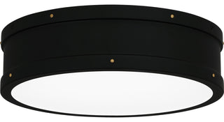 Quoizel QF5224 Ahoy 13"W LED Flush Mount Drum Ceiling Fixture - Matte Black