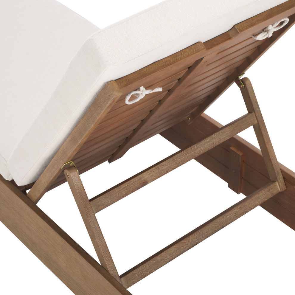 Safavieh Couture Indoor-Outdoor Blanquilla Chaise Lounge, Natural/Beige