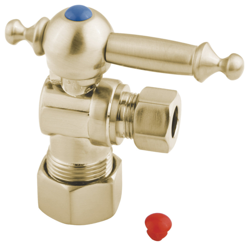 Kingston Brass 5/8" X 3/8" OD Comp Angle Stop w/Handle, Polished Brass