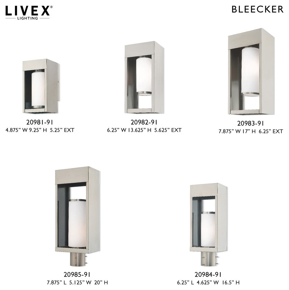 Livex Lighting Brushed Nickel 1-Light Outdoor Post Top Lantern