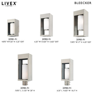 Livex Lighting Brushed Nickel 1-Light Outdoor Post Top Lantern