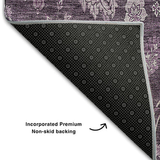 Premium Machine Washable Mayfield AMF680 Plum 8' x 10' Rug