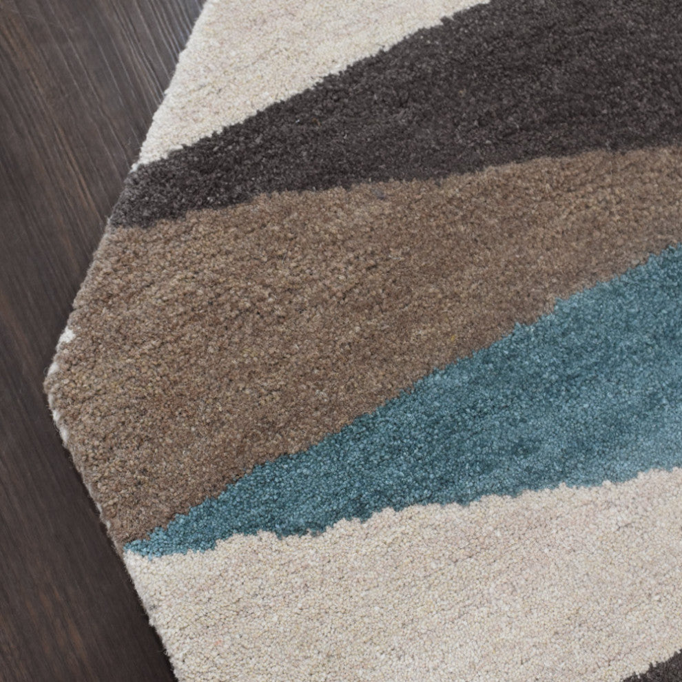 HAND TUFTED WOOL ECO-FRIENDLY AREA RUGS, Multicolor Color, Geometric Design